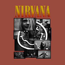 Свитшот хлопковый мужской Nirvana kurt krist dave, цвет: кирпичный — фото 2