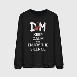 Свитшот хлопковый мужской DM keep calm and enjoy the silence, цвет: черный