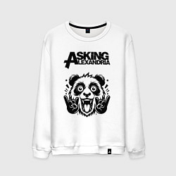 Свитшот хлопковый мужской Asking Alexandria - rock panda, цвет: белый