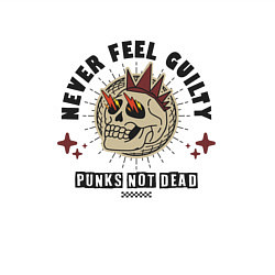 Свитшот хлопковый мужской Never feel guilty, цвет: белый — фото 2