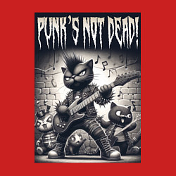 Свитшот хлопковый мужской Black kitten - punks not dead, цвет: красный — фото 2