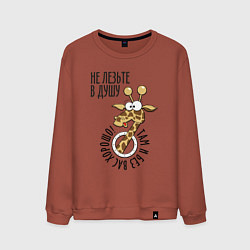 Свитшот хлопковый мужской Не лезьте в душу - там и без вас хорошо, цвет: кирпичный