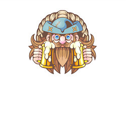 Свитшот хлопковый мужской Пивной пират, цвет: белый — фото 2