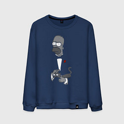 Свитшот хлопковый мужской Homer godfather, цвет: тёмно-синий
