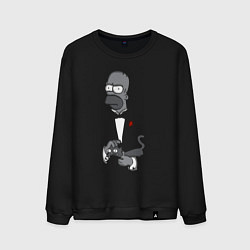 Свитшот хлопковый мужской Homer godfather, цвет: черный