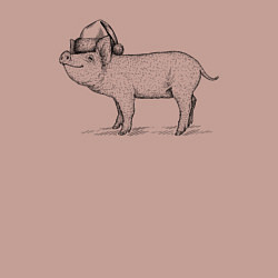 Свитшот хлопковый мужской Новогодний минипиг, цвет: пыльно-розовый — фото 2