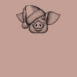 Свитшот хлопковый мужской Хрюшка новогодняя, цвет: пыльно-розовый — фото 2