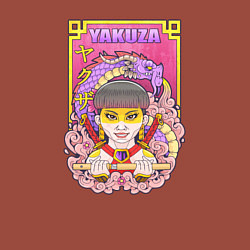 Свитшот хлопковый мужской Девушка якудза, цвет: кирпичный — фото 2