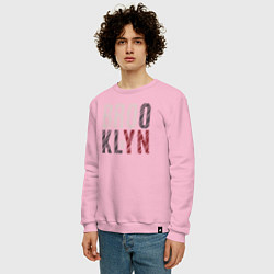 Свитшот хлопковый мужской NYC Brooklyn, цвет: светло-розовый — фото 2