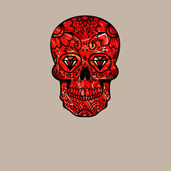 Свитшот хлопковый мужской Red decorative skull, цвет: миндальный — фото 2