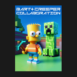 Свитшот хлопковый мужской Bart and Creeper - collaboration ai art, цвет: черный — фото 2