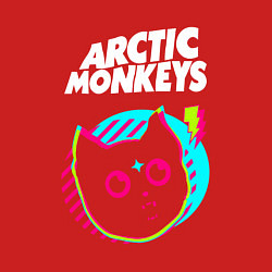 Свитшот хлопковый мужской Arctic Monkeys rock star cat, цвет: красный — фото 2