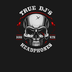 Свитшот хлопковый мужской True djs born with headphones, цвет: черный — фото 2