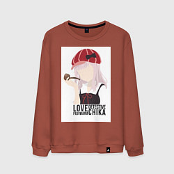 Свитшот хлопковый мужской Госпожа Кагуя Тика Фудзивара, цвет: кирпичный