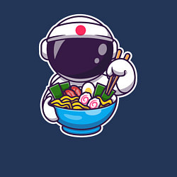 Свитшот хлопковый мужской Космонавт ест рамен, цвет: тёмно-синий — фото 2