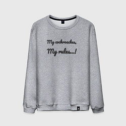 Свитшот хлопковый мужской My cockroaches my rules, цвет: меланж
