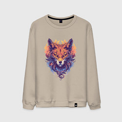 Свитшот хлопковый мужской Foxs Fiery Head, цвет: миндальный