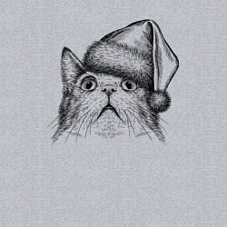 Свитшот хлопковый мужской Кот-мем в шоке от Нового года, цвет: меланж — фото 2