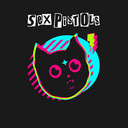 Свитшот хлопковый мужской Sex Pistols rock star cat, цвет: черный — фото 2
