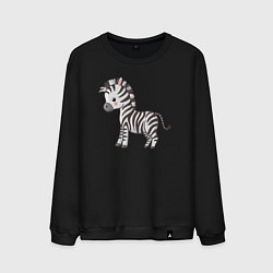 Свитшот хлопковый мужской Маленькая зебра, цвет: черный