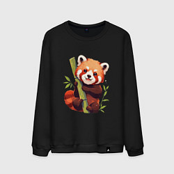Свитшот хлопковый мужской The Red Panda, цвет: черный
