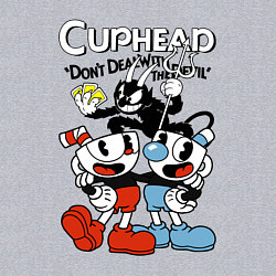 Свитшот хлопковый мужской Cuphead - devil, цвет: меланж — фото 2