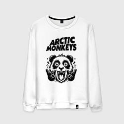 Свитшот хлопковый мужской Arctic Monkeys - rock panda, цвет: белый