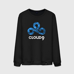 Свитшот хлопковый мужской Cloud9 - blue cloud logo, цвет: черный