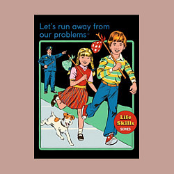 Свитшот хлопковый мужской Убегайте от любых проблем мем, цвет: пыльно-розовый — фото 2