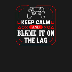 Свитшот хлопковый мужской Keep calm and blame it on the lag, цвет: черный — фото 2