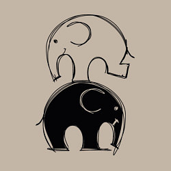 Свитшот хлопковый мужской Cute elephants, цвет: миндальный — фото 2