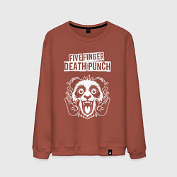 Свитшот хлопковый мужской Five Finger Death Punch rock panda, цвет: кирпичный