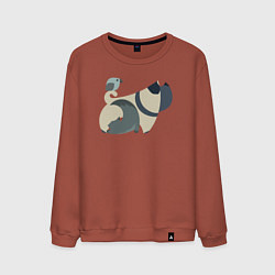Свитшот хлопковый мужской Милые друзья, цвет: кирпичный