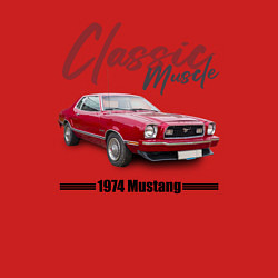 Свитшот хлопковый мужской Американский маслкар Ford Mustang 1974 года, цвет: красный — фото 2