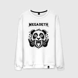 Свитшот хлопковый мужской Megadeth - rock panda, цвет: белый