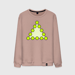 Свитшот хлопковый мужской Треугольник из кругов, цвет: пыльно-розовый