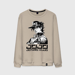 Свитшот хлопковый мужской Jotaro Kujo - jojo ai art, цвет: миндальный