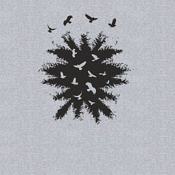 Свитшот хлопковый мужской Лесные птички, цвет: меланж — фото 2