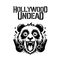 Свитшот хлопковый мужской Hollywood Undead - rock panda, цвет: белый — фото 2