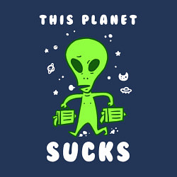 Свитшот хлопковый мужской Эта планета отстой, цвет: тёмно-синий — фото 2