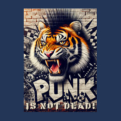 Свитшот хлопковый мужской Cool tiger - punks not dead, цвет: тёмно-синий — фото 2