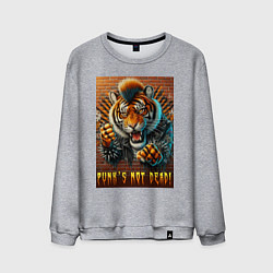 Мужской свитшот Punks not dead - motto tiger