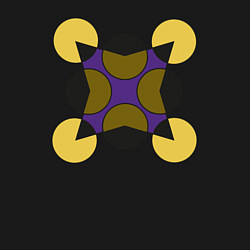 Свитшот хлопковый мужской Геометрические фигуры - круги со звездой, цвет: черный — фото 2