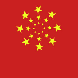 Свитшот хлопковый мужской Желтые неоновые звезды, цвет: красный — фото 2