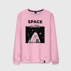 Свитшот хлопковый мужской Морской космос, цвет: светло-розовый