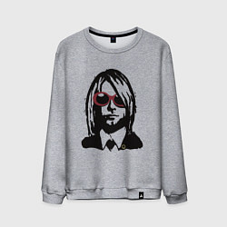 Свитшот хлопковый мужской Kurt Cobain Nirvana portrait, цвет: меланж