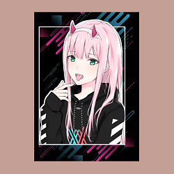 Свитшот хлопковый мужской Zero Two is darling, цвет: пыльно-розовый — фото 2