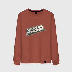 Свитшот хлопковый мужской Show me the money, цвет: кирпичный