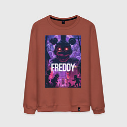 Свитшот хлопковый мужской Freddy - мишка Фредди, цвет: кирпичный