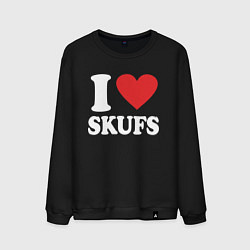 Свитшот хлопковый мужской I love - skufs, цвет: черный